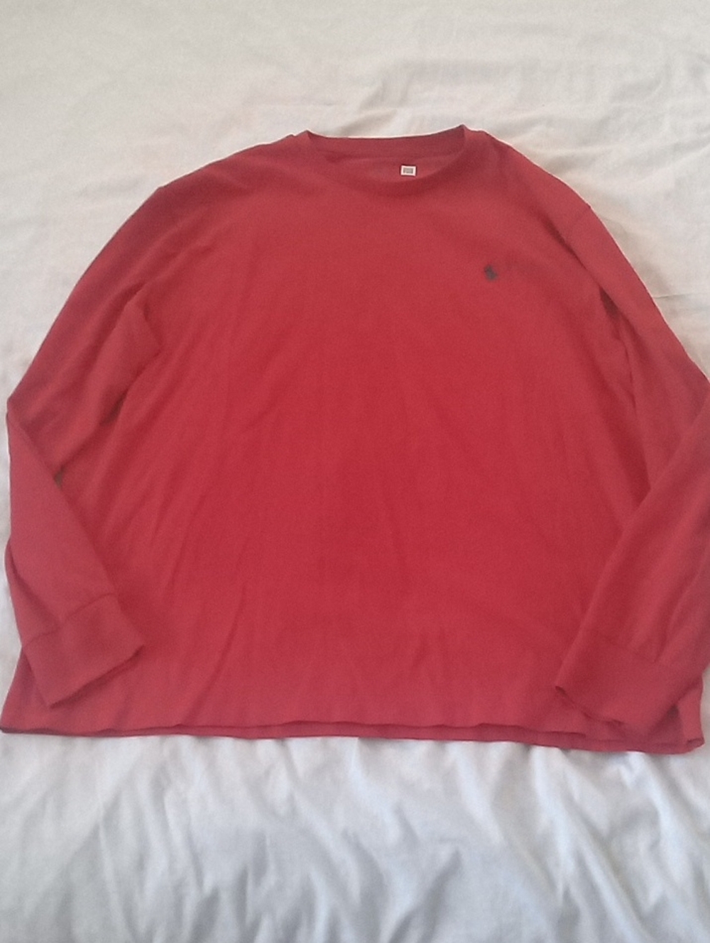 Polo by Ralph Lauren Red Long-Sleeve Crewneck Tee with Embroidered Pony